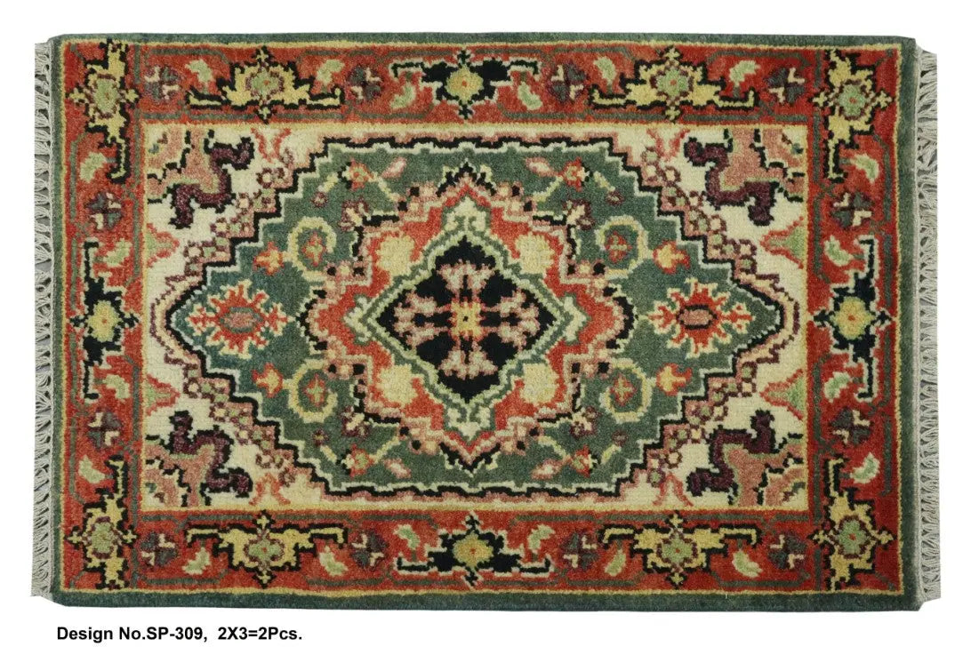 Hand knotted Indian Modern Rug 2'0" x 3'0" ABC Rugs Kilims